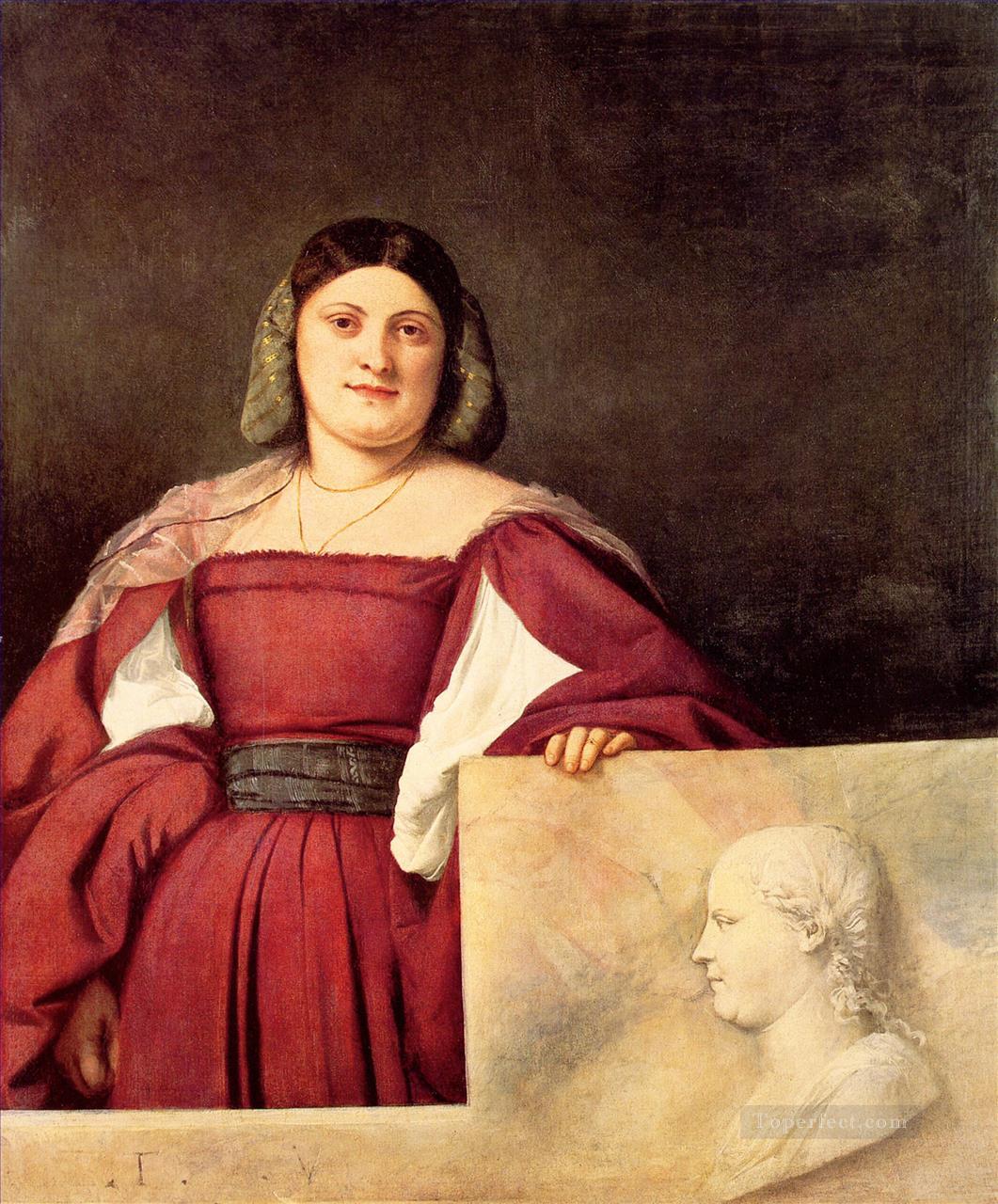 Portrait of a Woman calledLa Schiavona Tiziano Titian Oil Paintings